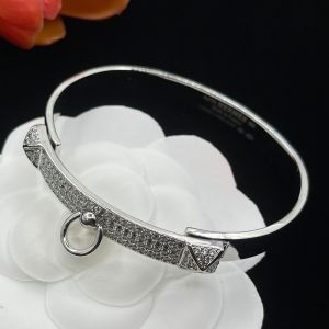Hermes Small Model Collier De Chien Bracelet In Silver