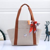 Hermes Cabriole Nappy Bag Canvas In Grey