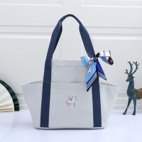Hermes Cabriole Nappy Bag Canvas In Sky Blue