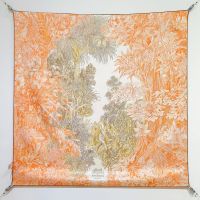 Hermes All'Orto Botanico di Palermo Scarf 90 In Orange