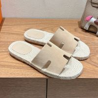 Hermes Antigua Espadrilles Men Suede In Beige