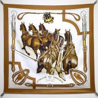 Hermes Attelage En Arbalete Foreve Scarf 90 In Brown