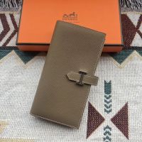Hermes Bearn Wallet Epsom Leather In Khaki