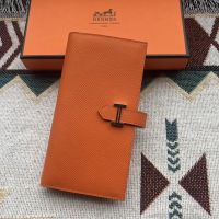 Hermes Bearn Wallet Epsom Leather In Orange