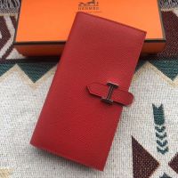 Hermes Bearn Wallet Epsom Leather In Red