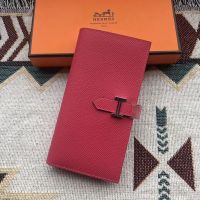 Hermes Bearn Wallet Epsom Leather In Rose