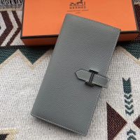 Hermes Bearn Wallet Epsom Leather In Sky Blue