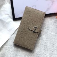 Hermes Bearn Wallet Togo Leather In Grey
