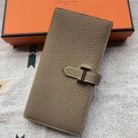 Hermes Bearn Wallet Togo Leather In Khaki
