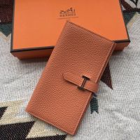 Hermes Bearn Wallet Togo Leather In Orange