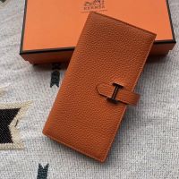 Hermes Bearn Wallet Togo Leather In Orange