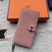 Hermes Bearn Wallet Togo Leather In Pink