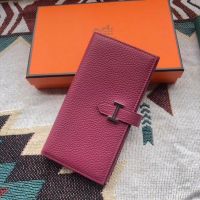 Hermes Bearn Wallet Togo Leather In Purple