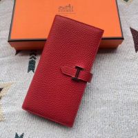 Hermes Bearn Wallet Togo Leather In Red