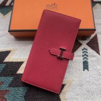 Hermes Bearn Wallet Togo Leather In Rose