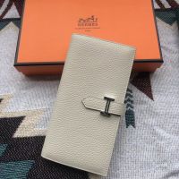 Hermes Bearn Wallet Togo Leather In White