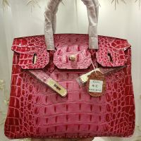 Hermes Birkin Bag Crocodile Leather Gold Hardware In Rose