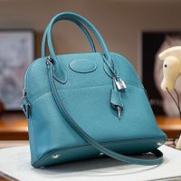 Hermes Bolide Bag Togo Leather Palladium Hardware In Teal