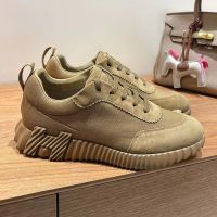Hermes Bouncing Sneakers Unisex Canvas and Suede In Khaki