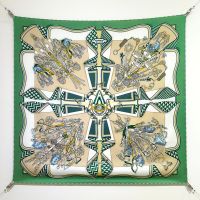Hermes Bouquets Sellier Scarf 90 In Green