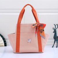 Hermes Cabriole Nappy Bag Canvas In Cherry