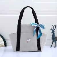 Hermes Cabriole Nappy Bag Canvas In Light Grey