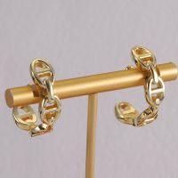 Hermes Chaine D'Ancre Enchainee Climber Earrings In Gold