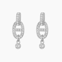 Hermes Chaine D'Ancre Enchainee Earrings In Silver