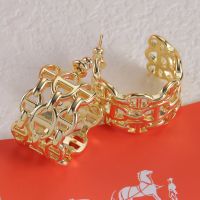 Hermes Chaine D'Ancre Enchainee Three-Layer Earrings In Gold