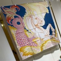 Hermes Cheval Sirene Double Face Scarf 90 In Blue