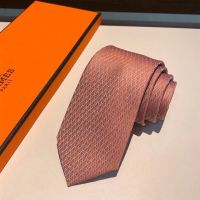 Hermes Crosslines Silk Tie In Orange