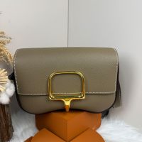 Hermes Della Cavalleria Bag Epsom Leather Palladium Hardware In Khaki