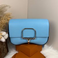 Hermes Della Cavalleria Ellan Bag Epsom Leather Gold/Palladium Hardware In Sky Blue
