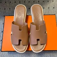 Hermes Eze 30 Slides Women Calfskin In Brown