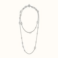 Hermes Farandole Long Necklace In Silver