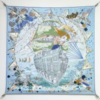 Hermes Flagship Scarf 90 In Sky Blue