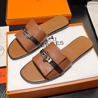 Hermes Giulia Slides Women Calfskin In Brown
