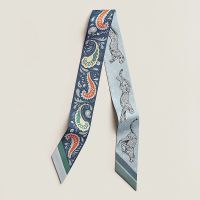 Hermes Guepards Bandana Twilly In Sky Blue