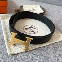 Hermes H Buckle 25 Reversible Belt Leather In Black