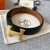 Hermes H Buckle 25 Reversible Belt Leather In Black/Brown