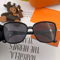 Hermes H98001 Square Acetate Sunglasses In Black