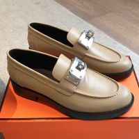 Hermes Hot Loafers Women Calfskin In Khaki