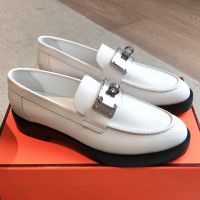 Hermes Hot Loafers Women Calfskin In White