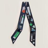 Hermes In the Pocket Twilly In Navy Blue