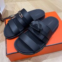 Hermes Jackson Slides Women Calfskin In Black