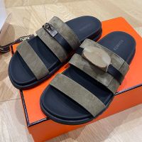 Hermes Jackson Slides Women Suede In Green
