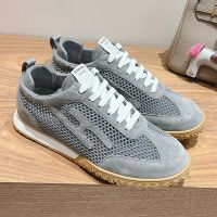 Hermes Jet Sneakers Unisex Crochet Knit and Suede In Grey