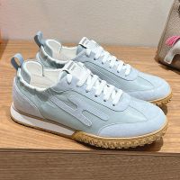 Hermes Jet Sneakers Unisex Nappa Leather and Suede In Light Blue