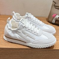 Hermes Jet Sneakers Unisex Nappa Leather and Suede In White