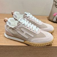 Hermes Jet Sneakers Unisex Suede In Grey